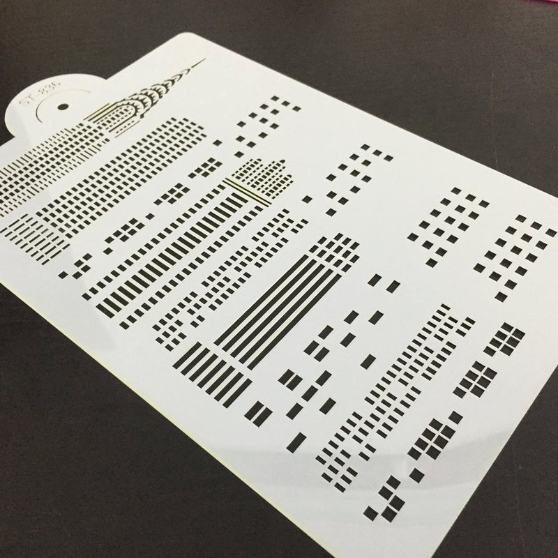 AK ART KITCHENWARE Art Kitchenware Skyscrapers Plastic Cake Stencil for Airbrush Royal Icing Fondant Cake Decorating Bakery Tools 8.5"*5.7" ST-836 - Image 5